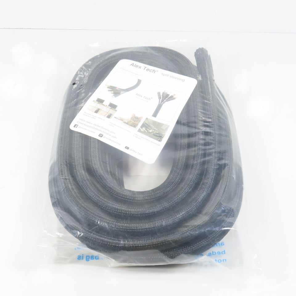 Alex Tech X001UF33E5 3/4 inch x 25' Long Wire Loom Protective Split Sleeving