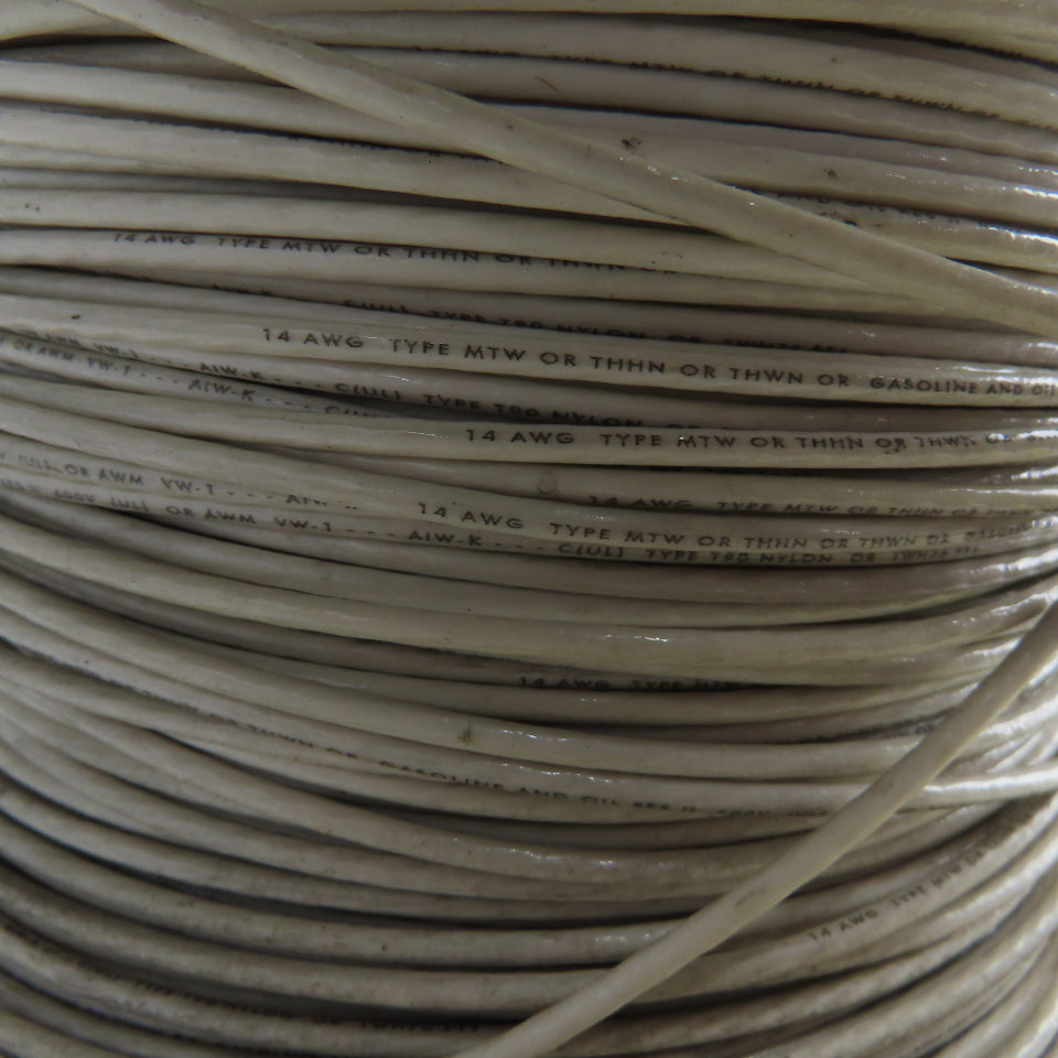 14AWG THHN/THWN/MTW White Strand Copper Wire 600V 1,035'