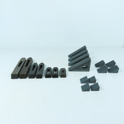 40102,40103,40104 Machining Clamping Kit Step Blocks Step Clamps V-Blocks Lot/19