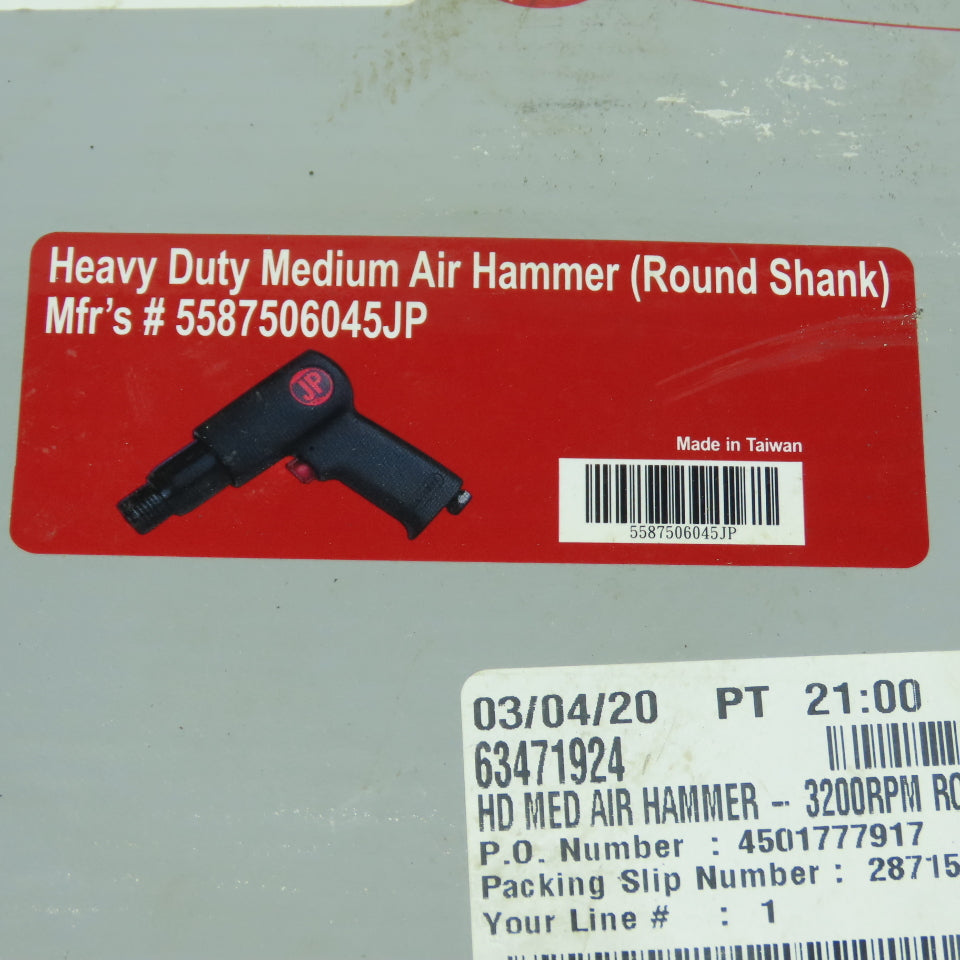 Jupiter Pneumatics 5587506045JP Heavy Duty Medium Air Hammer Round Shank 3200RPM