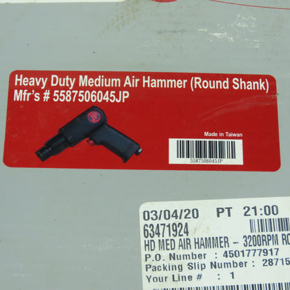 Jupiter Pneumatics 5587506045JP Heavy Duty Medium Air Hammer Round Shank 3200RPM