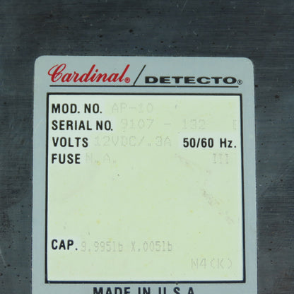 Cardinal AP-10 Detecto Digital Scale 120V 9.995 lb x .005 lb