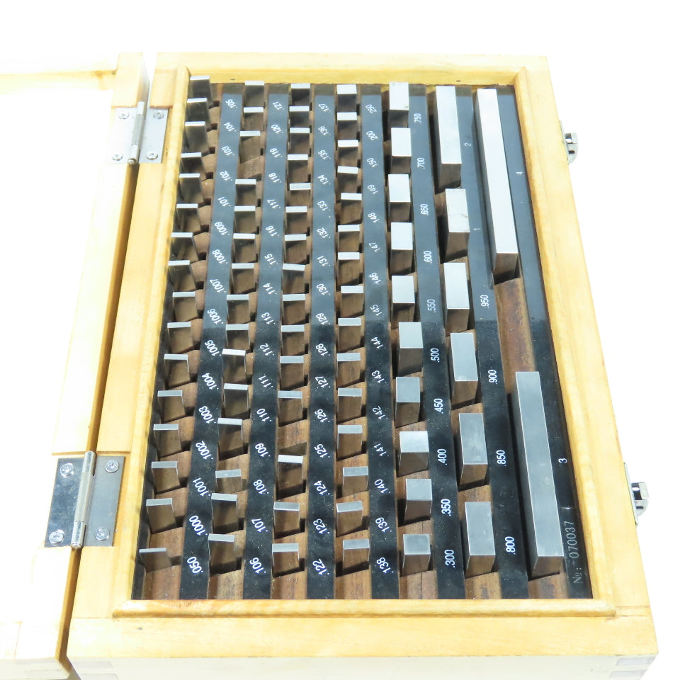070037 Grade 2 Precision Gage Block Set .050" To 4" (Missing 2)