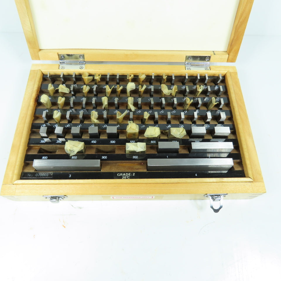 070003 Precision Gage Block Set Grade 2 .050" To 4" (Missing 2)
