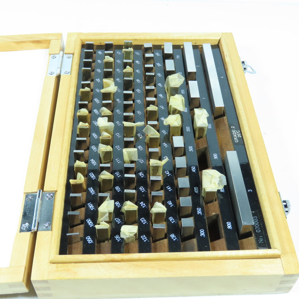 070003 Precision Gage Block Set Grade 2 .050" To 4" (Missing 2)