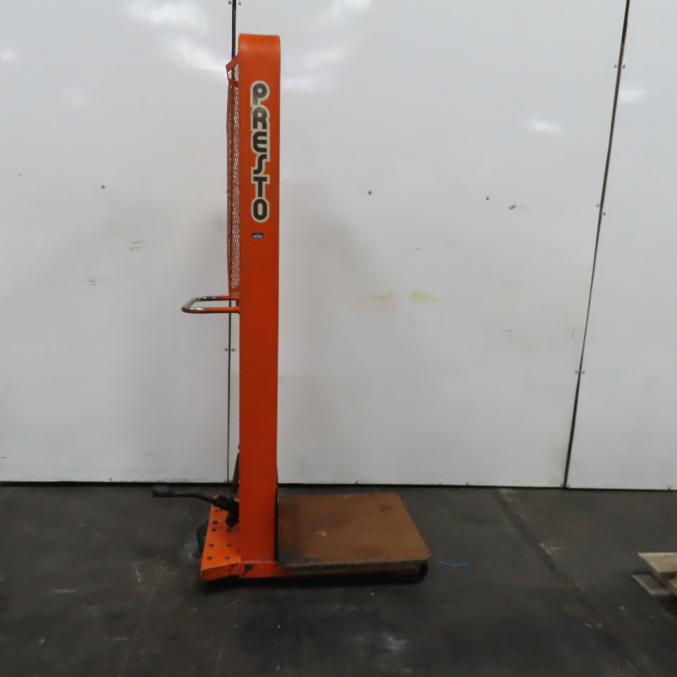 Presto M166 1000Lbs Capacity Hydraulic Rolling Stacker Lift Truck 21"-80" Lift