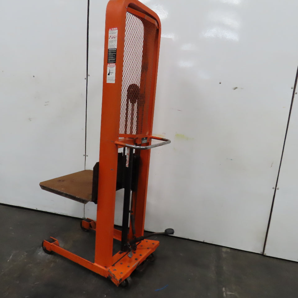 Presto M166 1000Lbs Capacity Hydraulic Rolling Stacker Lift Truck 21"-80" Lift
