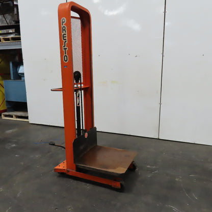 Presto M166 1000Lbs Capacity Hydraulic Rolling Stacker Lift Truck 21"-80" Lift