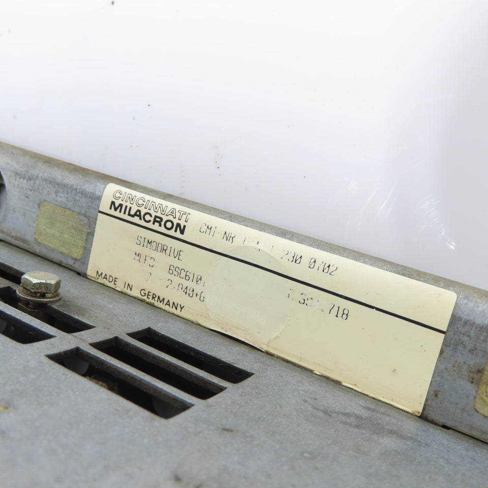 Cincinnati Milacron 6SC6101 Simodrive CMJ-NR AC/DC Converter Slot Rack