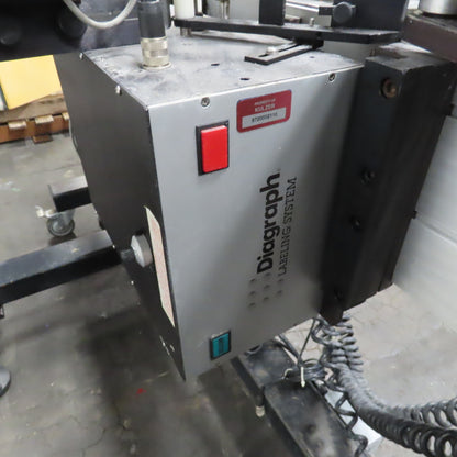 Diagraph 110LH 4-1/2" Wide x 8' Label Applicator Conveyor 115V 1Ph Missing Parts