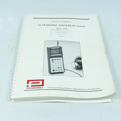 Panametrics 25DL Ultrasonic Thickness Gage Instruction Manual