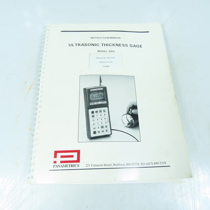 Panametrics 25DL Ultrasonic Thickness Gage Instruction Manual