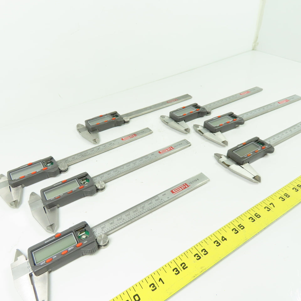 SPI 15-719-8 Electronic Dial Caliper 0-6" 0-150mm Lot Of 7 (For Parts Or Repair)