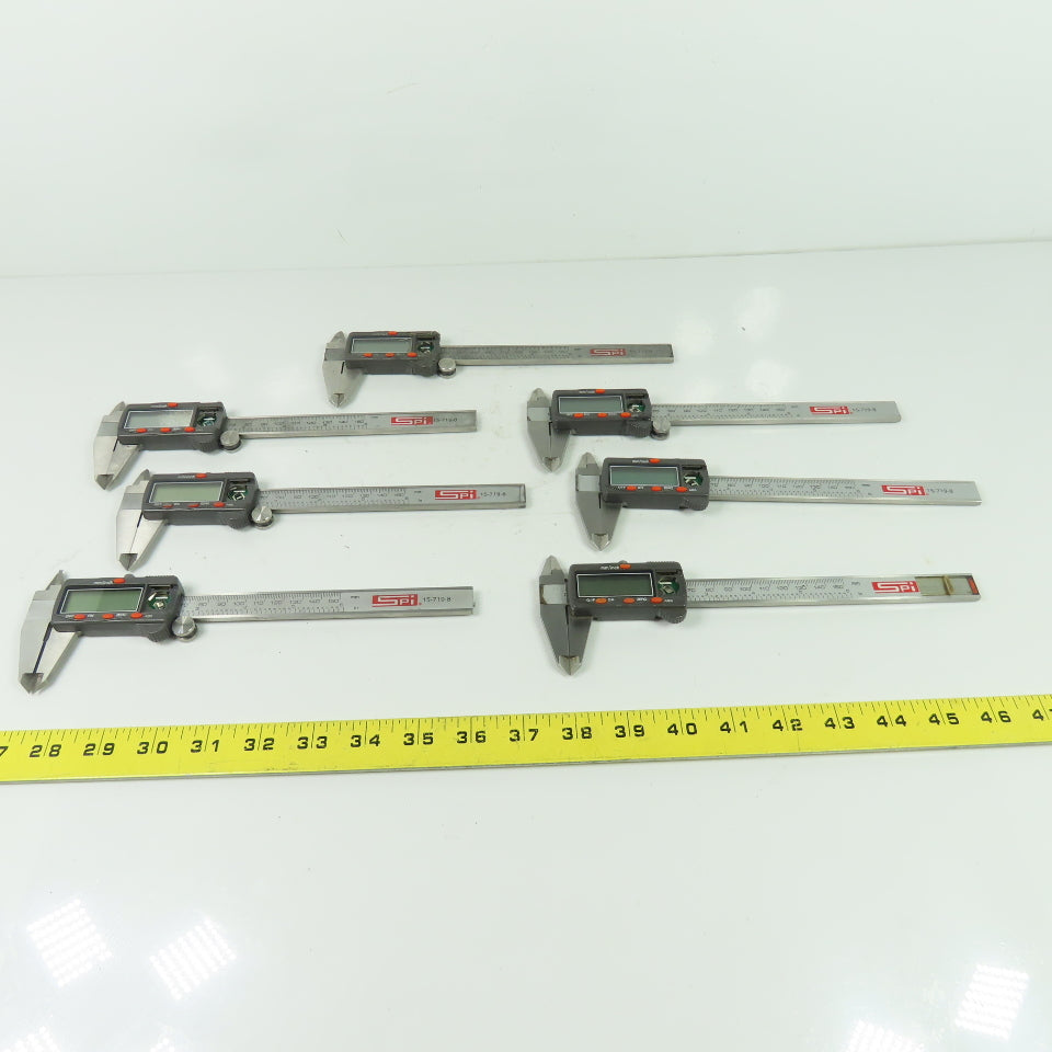 SPI 15-719-8 Electronic Dial Caliper 0-6" 0-150mm Lot Of 7 (For Parts Or Repair)
