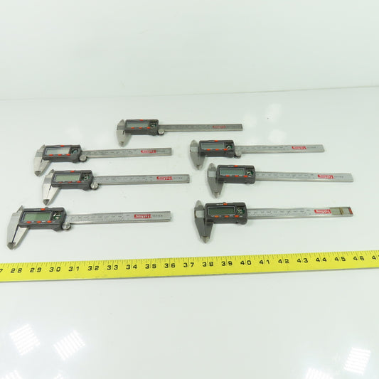 SPI 15-719-8 Electronic Dial Caliper 0-6" 0-150mm Lot Of 7 (For Parts Or Repair)