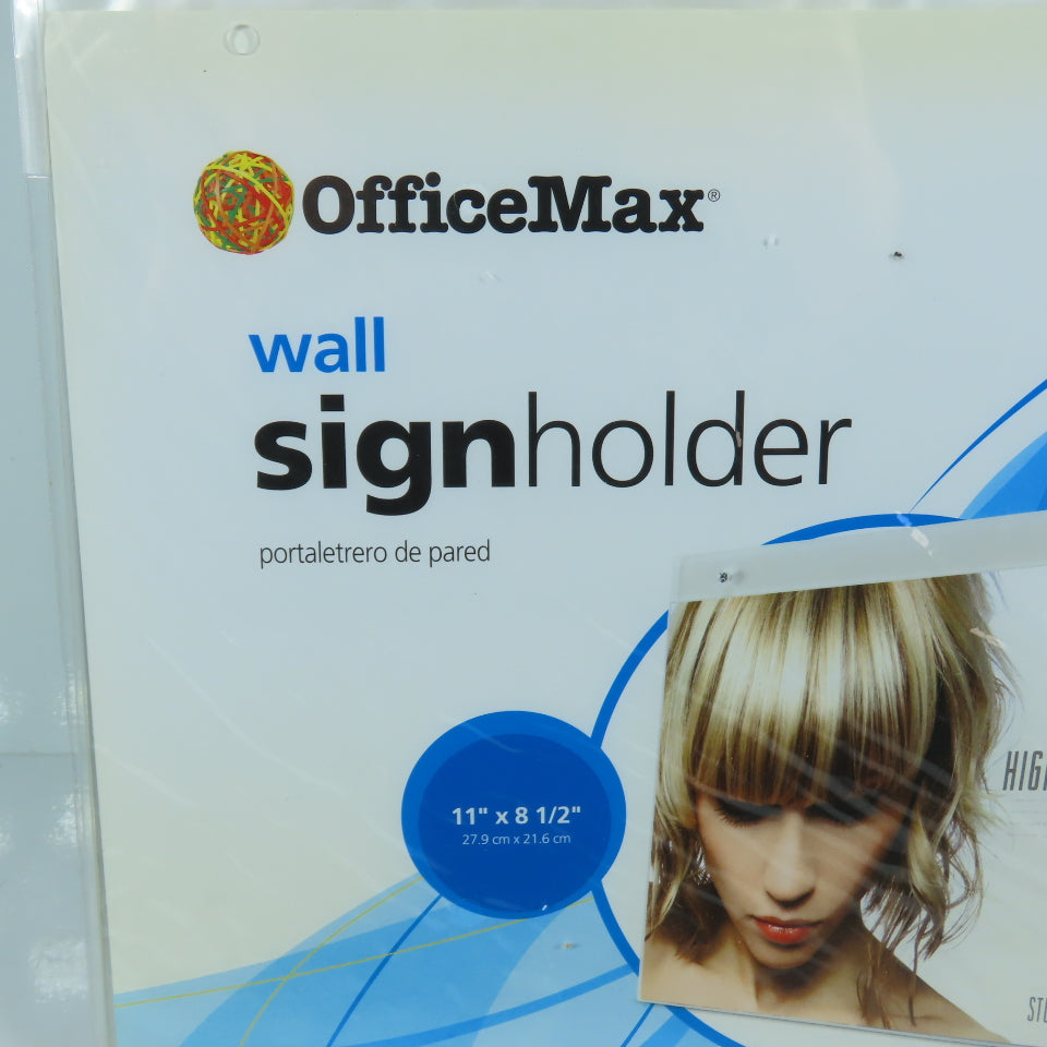OfficeMax OM98379 Wall Sign Holders 11" x 8.5" Lot of 10