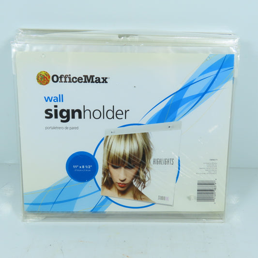 OfficeMax OM98379 Wall Sign Holders 11" x 8.5" Lot of 10