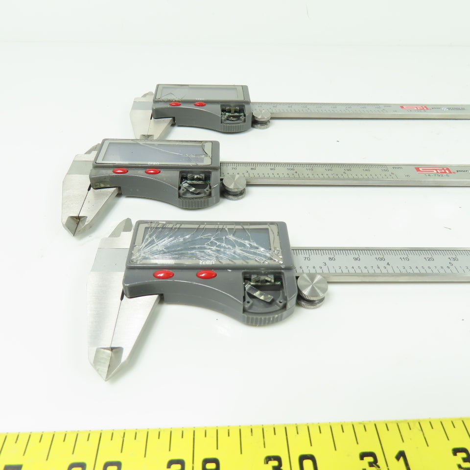SPI 15-719-8 Electronic Dial Caliper 0-6" 0-150mm Lot Of 6 (For Parts Or Repair)