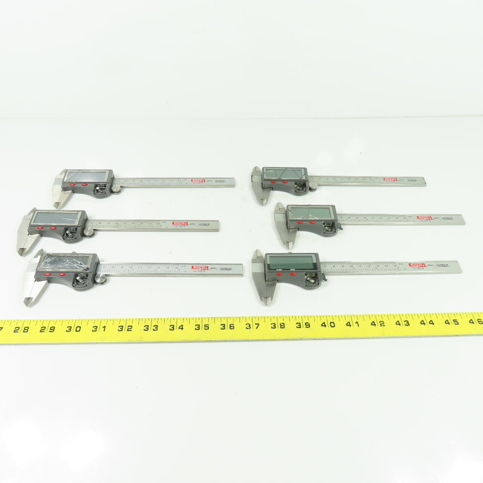 SPI 15-719-8 Electronic Dial Caliper 0-6" 0-150mm Lot Of 6 (For Parts Or Repair)