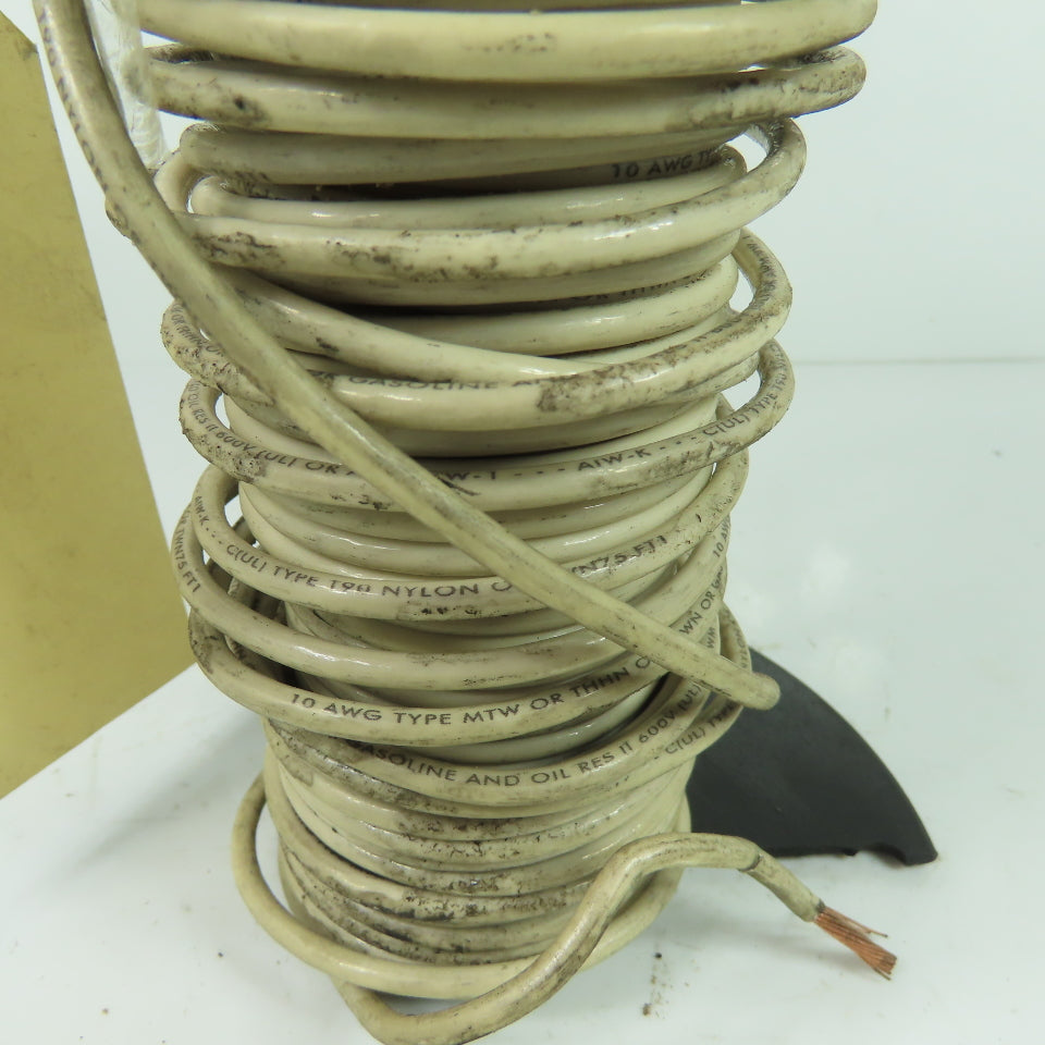 10AWG MTW/THHN/THWN White Stranded Copper Wire 600V 50'
