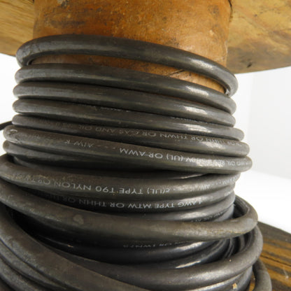 4AWG MTW/THHN/THWN Black Stranded Copper Wire 600V 25'