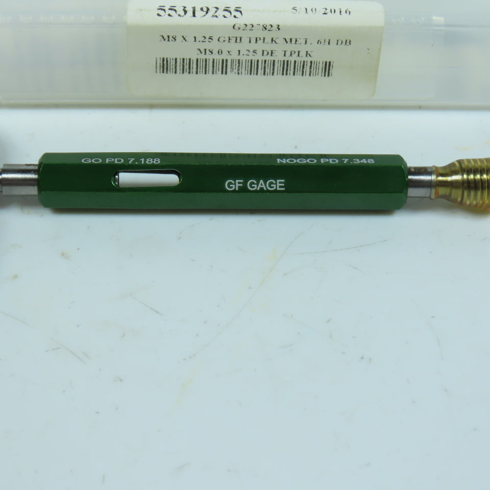 GF Gage 55319255 Thread Plug Gage GO NOGO M8.0 x 1.25-6H