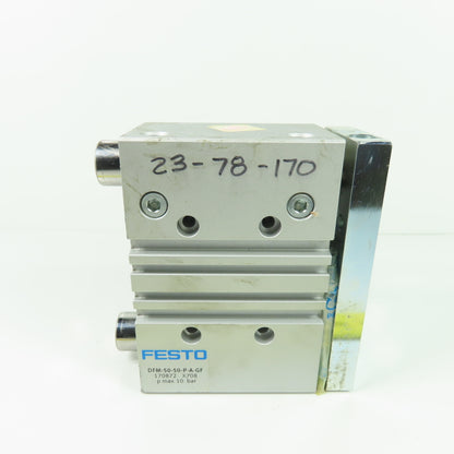 Festo DFM-50-50-P-A-GF Pneumatic Guided Cylinder 10Bar 50mm Stroke