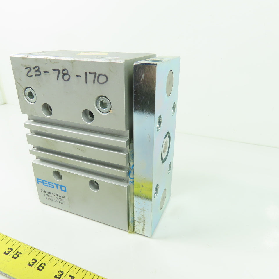 Festo DFM-50-50-P-A-GF Pneumatic Guided Cylinder 10Bar 50mm Stroke