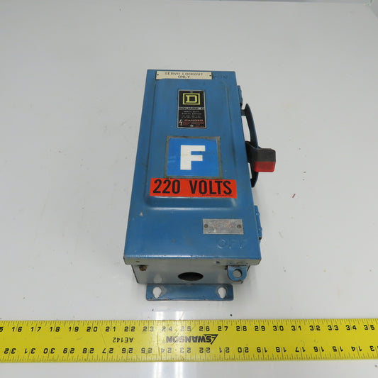 Square D HU36IAWK 30A Non Fusible Safety Disconnect Switch 3Ph 600VAC