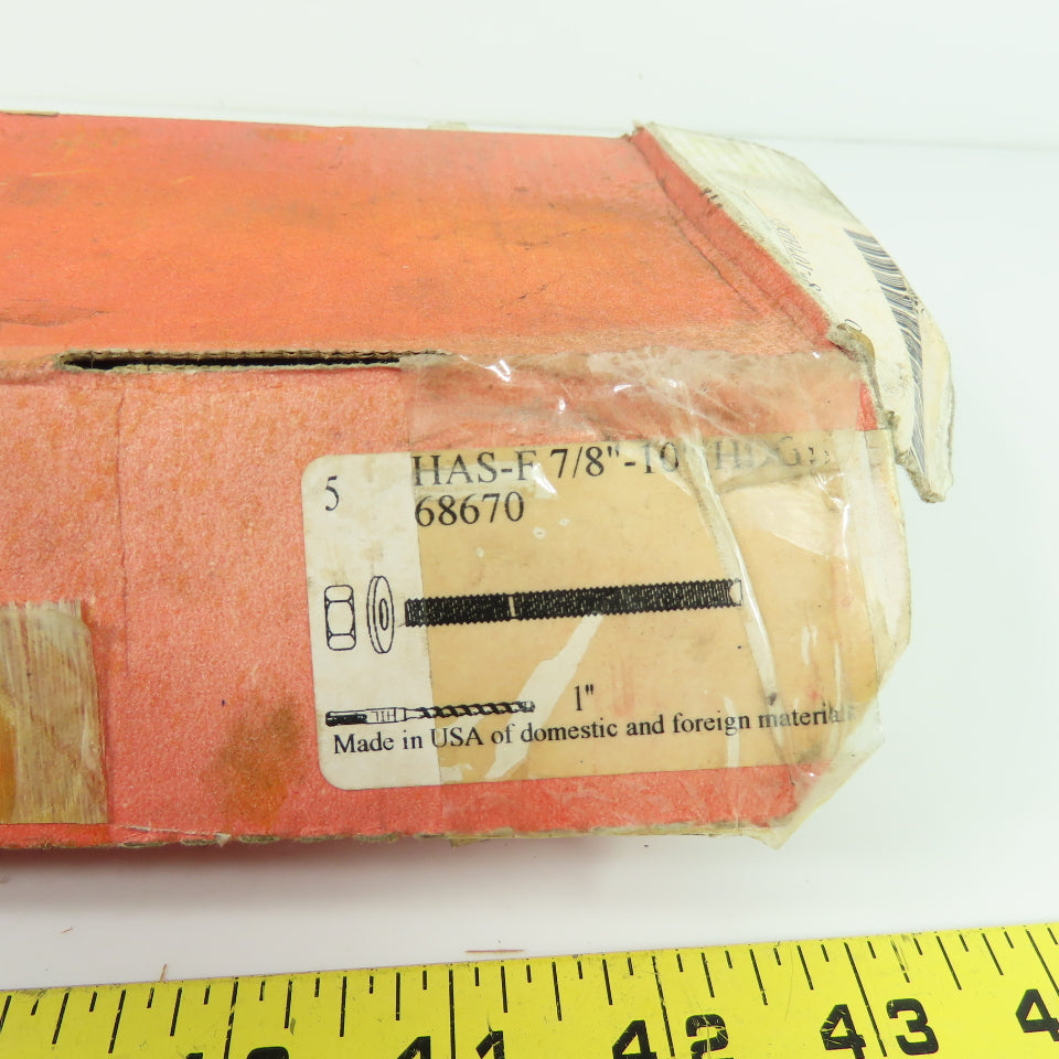 Hilti HAS-F HDG Wedge Anchor 7/8"-10" Lot Of 5