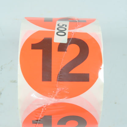 Uline S-8227 3" Circle Labels "12" 500 per Roll