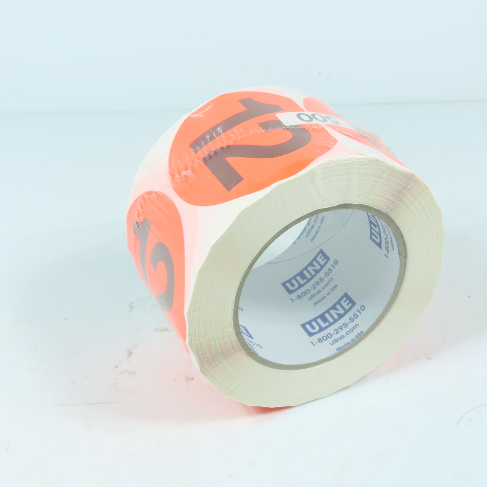 Uline S-8227 3" Circle Labels "12" 500 per Roll