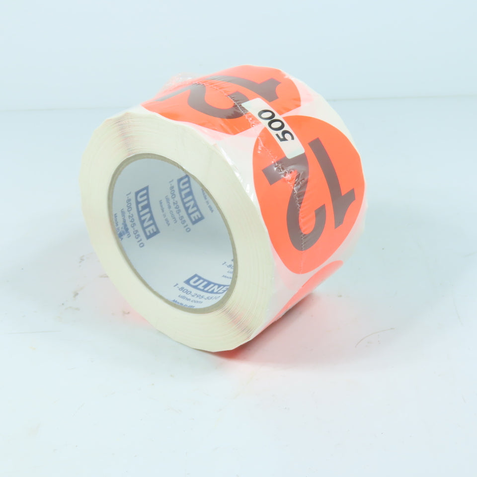 Uline S-8227 3" Circle Labels "12" 500 per Roll