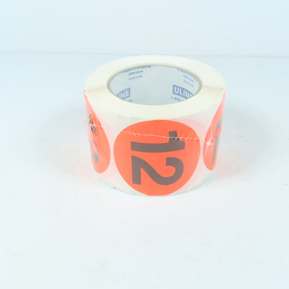 Uline S-8227 3" Circle Labels "12" 500 per Roll
