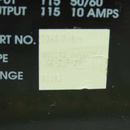 Kanson 1260-1-E-B Motion Detector 0.6-2.5 Sec 115V 10A