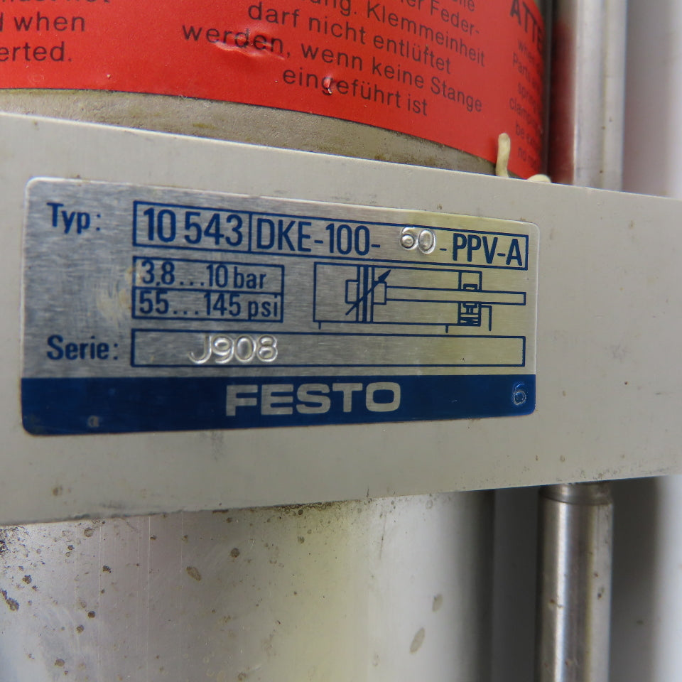 Festo DKE-100-60-PPV-A Double Acting Clamping Cylinder 100mm Bore 60mm Stroke