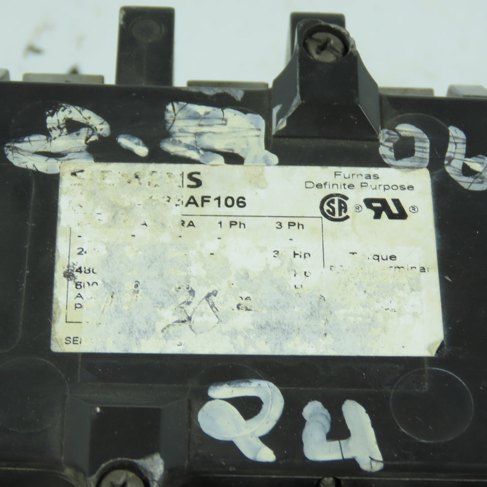 Siemens 42GE35AF106 90A Furnas Definite Purpose Contactor 600V 60HP 120V Coil