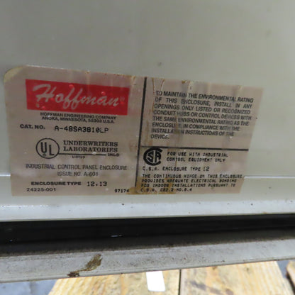 Hoffman A-48SA3810LP 48" x 38" x 10" Type 12,13 Electrical Enclosure Back Plate