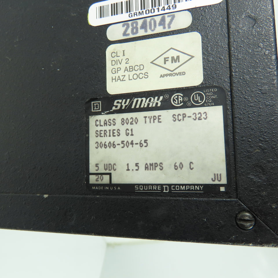Square D SCP-323 Model 300 Sy/Max Processor Class 8020 Ser G1 5VDC