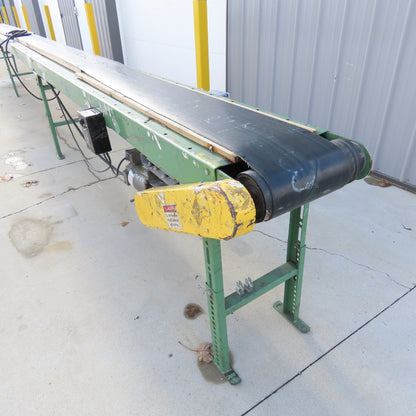 9-1/2" x 31' Slide Bed Conveyor 115V 1Ph Adjustable Speed .33Hp 0-53FPM