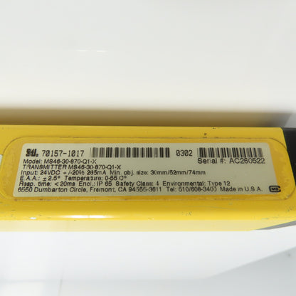 STI 70157-1017 Safety Light Curtain Transmitter 24VDC 30mm/52mm/74mm
