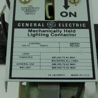 General Electric 15D1G181 55-181095P2 Mechanically Held Lighting Contactor 120V