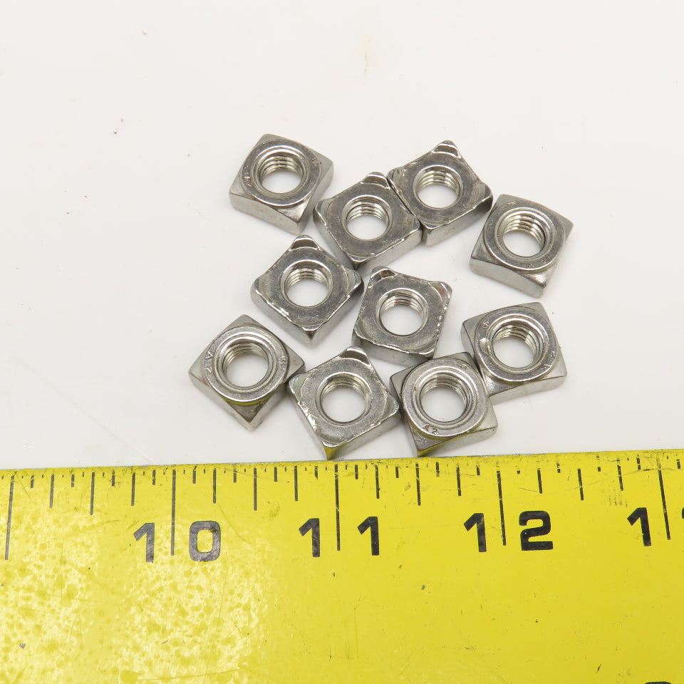 DIN 928 8mm x 1.25 Metric A2 Stainless Steel Square Weld Nuts Lot Of 10