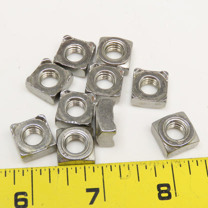 DIN 928 8mm x 1.25 Metric A2 Stainless Steel Square Weld Nuts Lot Of 10
