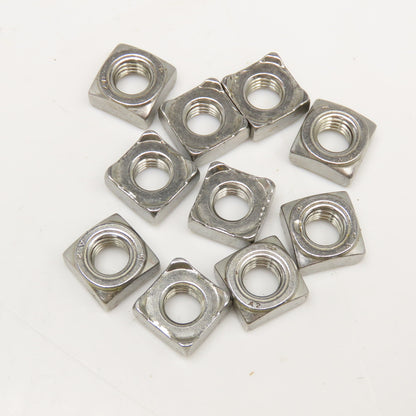 DIN 928 8mm x 1.25 Metric A2 Stainless Steel Square Weld Nuts Lot Of 10