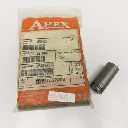 Apex 15mm21 15mm 6 Point Impact Socket 1/4" Drive Bulk Lot Of 12