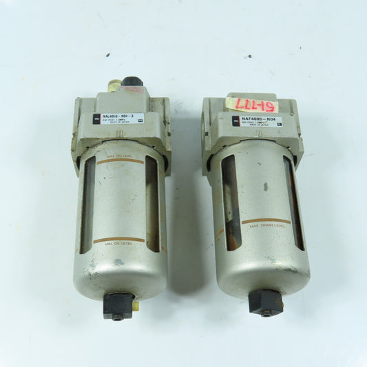 SMC NAF4000-N04 Pneumatic Air Filter & Lubricator 1.0MPa 1/2" Lot Of 2