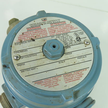 UE United Electric H122-156 Pressure Switch 15A 480VAC 125PSI Proof