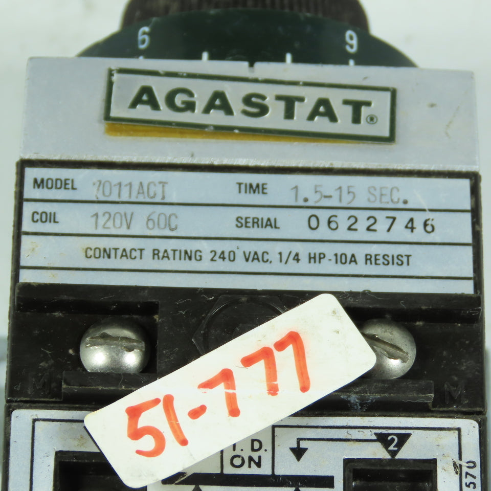 Agastat 7011ACT Timing Relay 120V