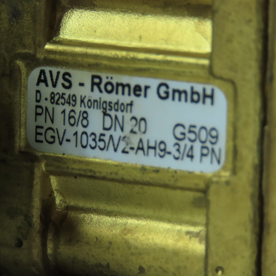 AVS-Römer G509 EGV-1035N2-AH9-3/4 Dual Solenoid Valve Assembly 230V 3/4"